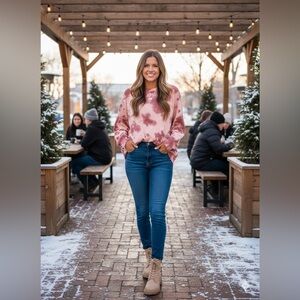 Old Navy Pink Tie-Dye Women's Sweater Size XL NWOT